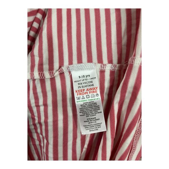 NWT The Little White Company Girls Striped Jersey Dress SIZE 9-10 Pink White - Picture 6 of 6